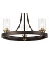 Ceiling Pendant 3 Light E27, Brown Oxide, Bronze With Clear Glass Shades - 7