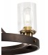 Ceiling Pendant 3 Light E27, Brown Oxide, Bronze With Clear Glass Shades - 8