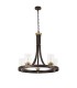 Ceiling Pendant 5 Light E27, Brown Oxide, Bronze With Clear Glass Shades - 3