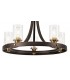 Ceiling Pendant 5 Light E27, Brown Oxide, Bronze With Clear Glass Shades - 7