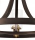 Ceiling Pendant 5 Light E27, Brown Oxide, Bronze With Clear Glass Shades - 9