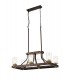Linear Ceiling Pendant 6 Light E27, Brown Oxide, Bronze With Clear Glass Shades - 3
