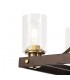 Linear Ceiling Pendant 6 Light E27, Brown Oxide, Bronze With Clear Glass Shades - 9