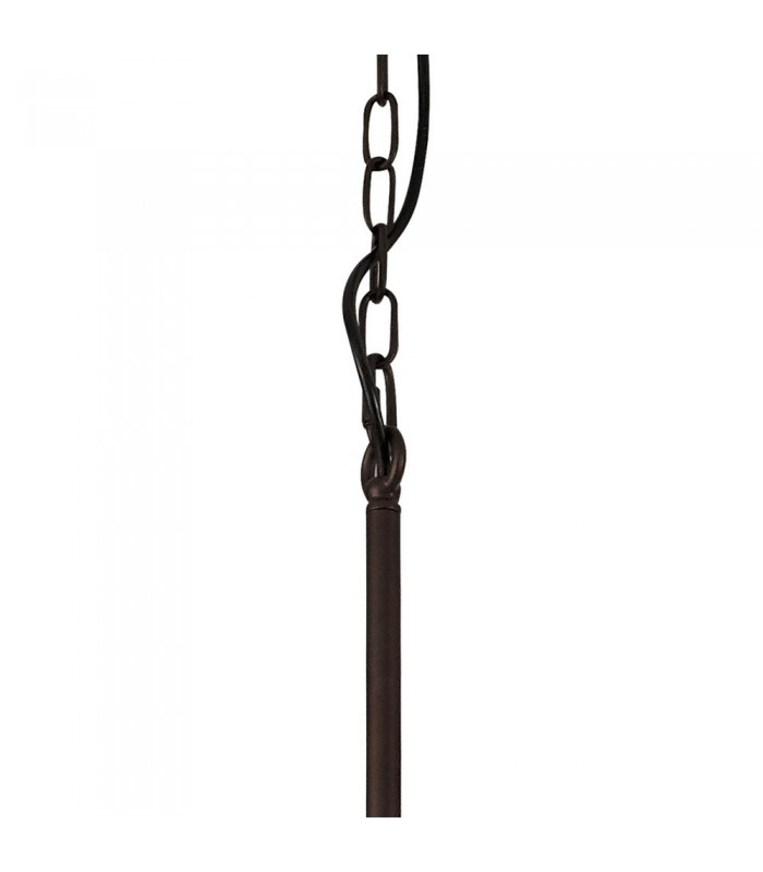 Linear Ceiling Pendant 6 Light E27, Brown Oxide, Bronze With Clear Glass Shades - 11