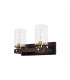 Wall Lamp 2 Light E27, Brown Oxide, Bronze With Clear Glass Shades - 3