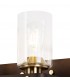 Wall Lamp 2 Light E27, Brown Oxide, Bronze With Clear Glass Shades - 4