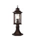 Pedestal Lamp, 1 x E27, Antique Bronze, Clear Ripple Glass, IP54 - 1
