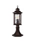 Pedestal Lamp, 1 x E27, Antique Bronze, Clear Ripple Glass, IP54 - 3