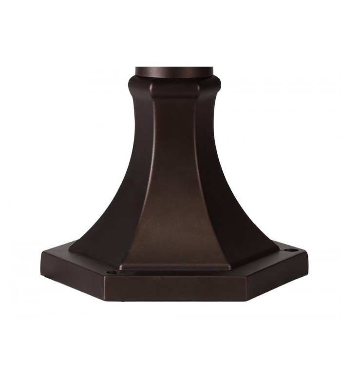 Pedestal Lamp, 1 x E27, Antique Bronze, Clear Ripple Glass, IP54 - 4