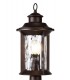 Pedestal Lamp, 1 x E27, Antique Bronze, Clear Ripple Glass, IP54 - 5