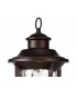 Pedestal Lamp, 1 x E27, Antique Bronze, Clear Ripple Glass, IP54 - 7