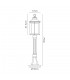 Bollard Post Lamp, 1 x E27, Antique Bronze, Clear Ripple Glass, IP54 - 2