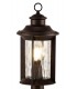 Bollard Post Lamp, 1 x E27, Antique Bronze, Clear Ripple Glass, IP54 - 5