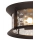 Flush Ceiling Lamp, 2 xE27, Antique Bronze, Clear Ripple Glass, IP54 - 4
