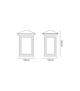 Flush Wall Lamp, 1 x E27, IP54, Anthracite, Clear Seeded Glass - 2
