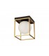 Square Ceiling Flush, 1 Light E14, Matt Black, Painted Gold - 3
