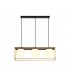 Linear Ceiling Pendant, 3 Light Adjustable E14, Matt Black, Painted Gold - 1