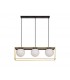 Linear Ceiling Pendant, 3 Light Adjustable E14, Matt Black, Painted Gold - 3