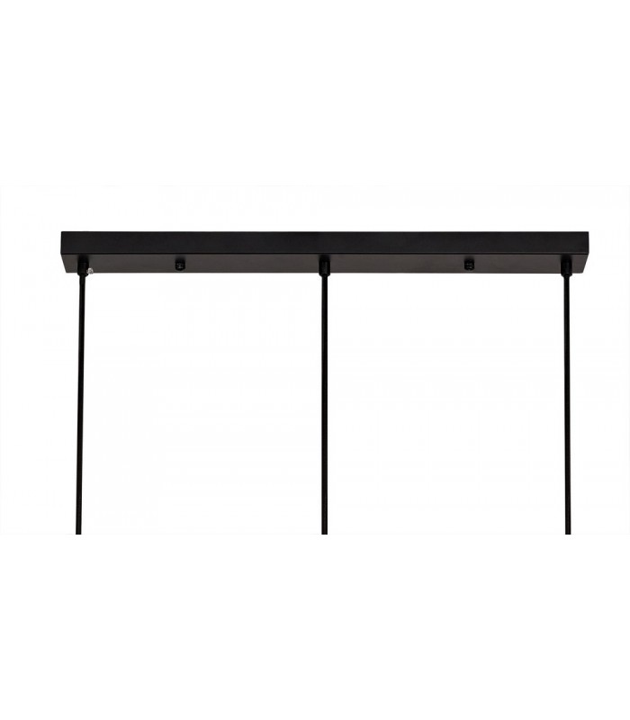Linear Ceiling Pendant, 3 Light Adjustable E14, Matt Black, Painted Gold - 4