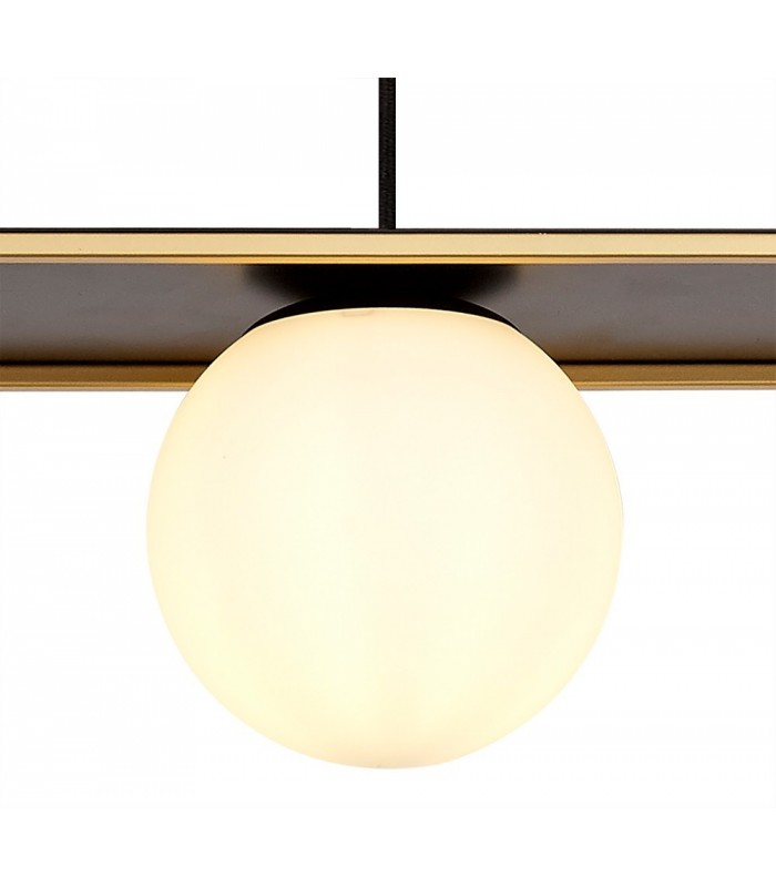 Linear Ceiling Pendant, 3 Light Adjustable E14, Matt Black, Painted Gold - 6
