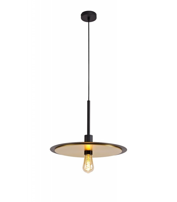 Single 3 In1 Ceiling Flush, Semi-Fush & Dome Ceiling Pendant Light, Adjustable E27, Black, Gold - 3