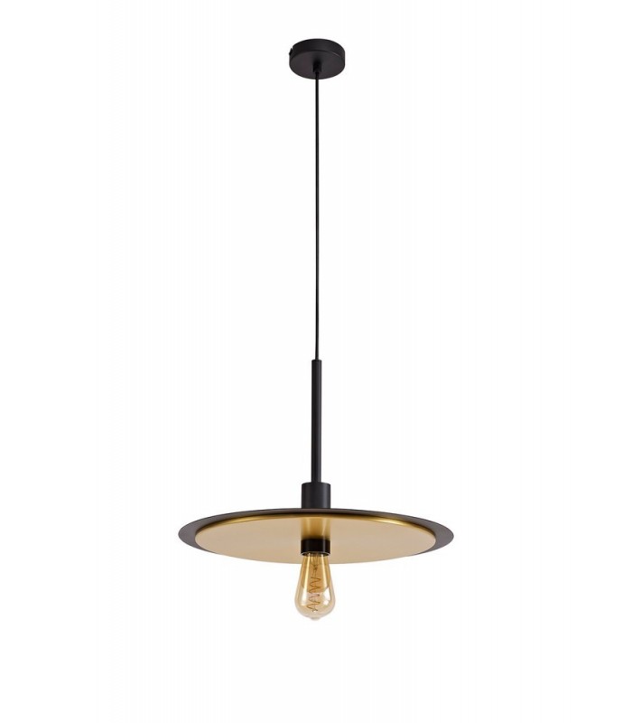 Single 3 In1 Ceiling Flush, Semi-Fush & Dome Ceiling Pendant Light, Adjustable E27, Black, Gold - 4