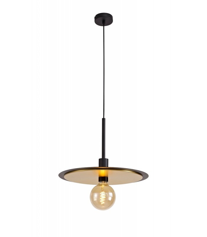 Single 3 In1 Ceiling Flush, Semi-Fush & Dome Ceiling Pendant Light, Adjustable E27, Black, Gold - 5