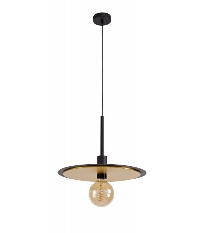 Single 3 In1 Ceiling Flush, Semi-Fush & Dome Ceiling Pendant Light, Adjustable E27, Black, Gold - 6