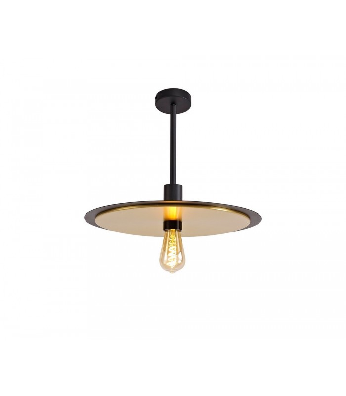 Single 3 In1 Ceiling Flush, Semi-Fush & Dome Ceiling Pendant Light, Adjustable E27, Black, Gold - 7