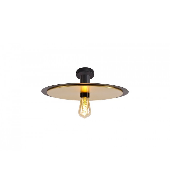 Single 3 In1 Ceiling Flush, Semi-Fush & Dome Ceiling Pendant Light, Adjustable E27, Black, Gold - 8