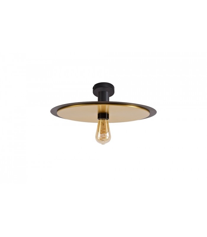 Single 3 In1 Ceiling Flush, Semi-Fush & Dome Ceiling Pendant Light, Adjustable E27, Black, Gold - 10