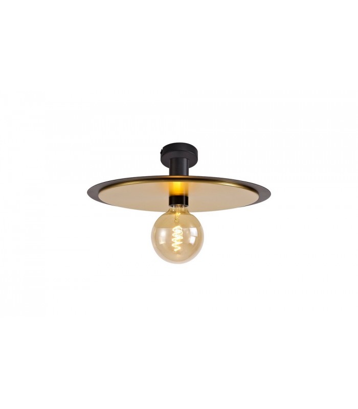 Single 3 In1 Ceiling Flush, Semi-Fush & Dome Ceiling Pendant Light, Adjustable E27, Black, Gold - 12