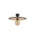Single 3 In1 Ceiling Flush, Semi-Fush & Dome Ceiling Pendant Light, Adjustable E27, Black, Gold - 14