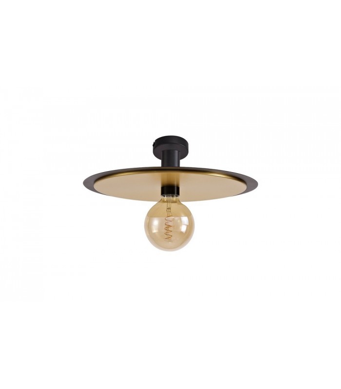 Single 3 In1 Ceiling Flush, Semi-Fush & Dome Ceiling Pendant Light, Adjustable E27, Black, Gold - 14