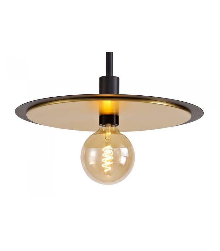 Single 3 In1 Ceiling Flush, Semi-Fush & Dome Ceiling Pendant Light, Adjustable E27, Black, Gold - 16