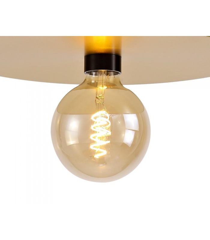 Single 3 In1 Ceiling Flush, Semi-Fush & Dome Ceiling Pendant Light, Adjustable E27, Black, Gold - 19