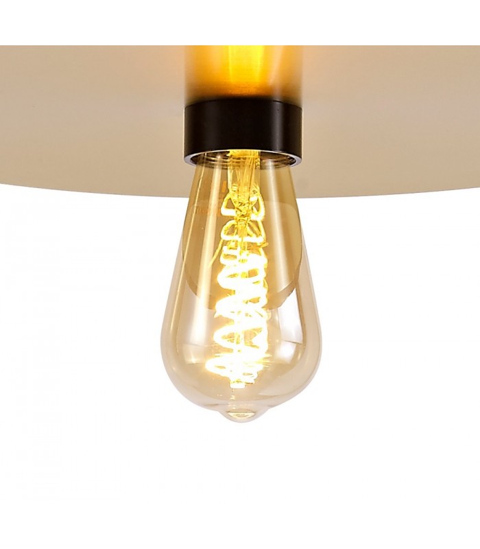 Single 3 In1 Ceiling Flush, Semi-Fush & Dome Ceiling Pendant Light, Adjustable E27, Black, Gold - 20