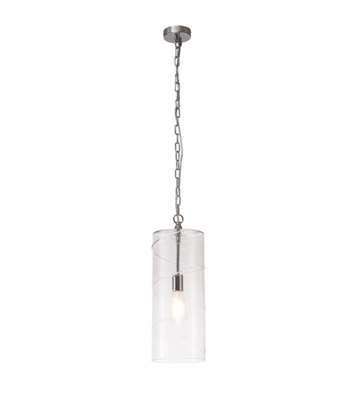 Ceiling Pendant, 1 Light E27, Polished Chrome, Clear - 1