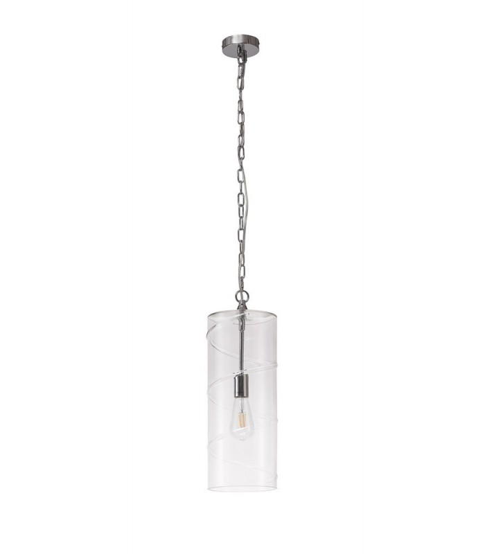 Ceiling Pendant, 1 Light E27, Polished Chrome, Clear - 3