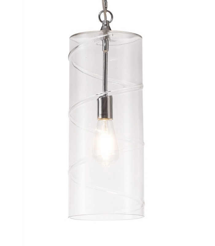 Ceiling Pendant, 1 Light E27, Polished Chrome, Clear - 5