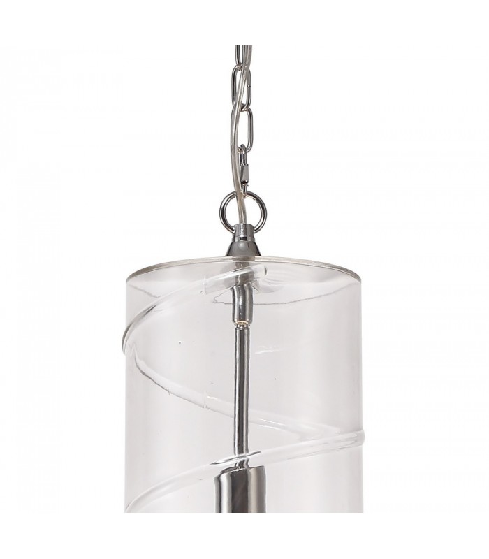Ceiling Pendant, 1 Light E27, Polished Chrome, Clear - 6