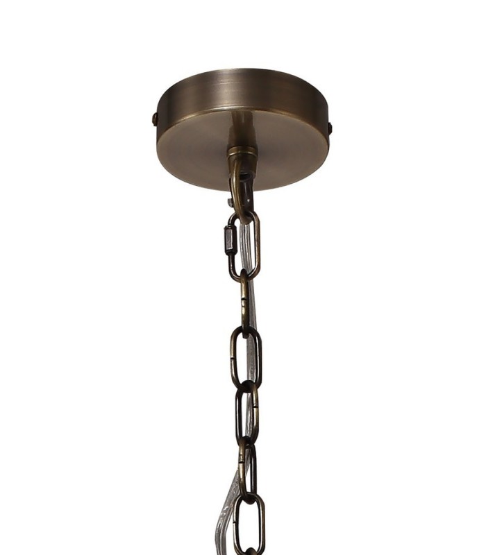 Ceiling Pendant, 1 Light E27, Antique Brass, Amber - 4