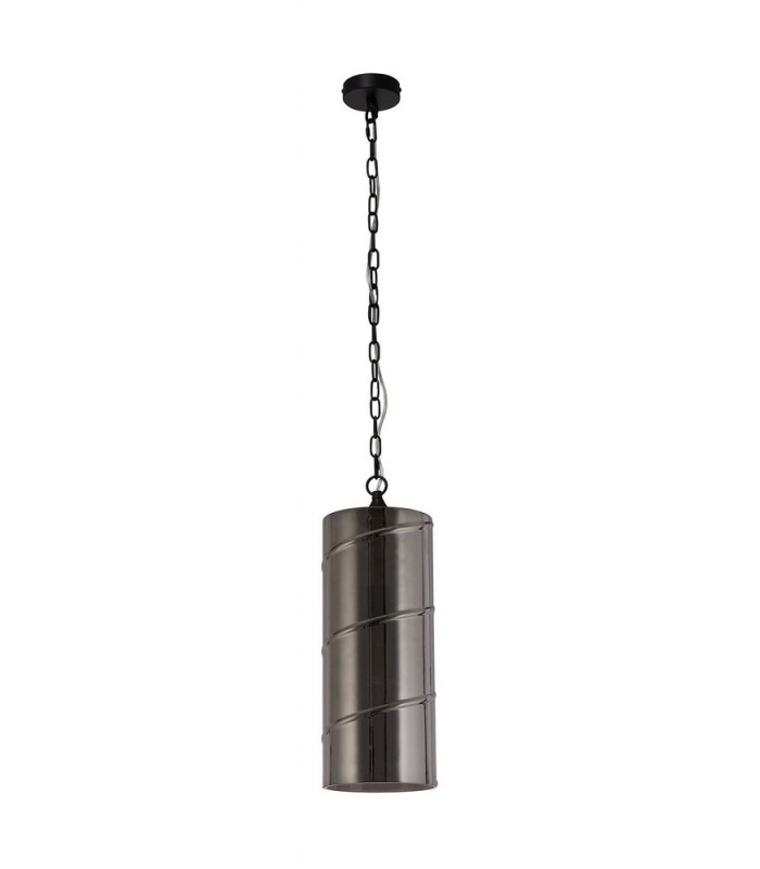 Ceiling Pendant, 1 Light E27, Matt Black, Smoked - 3