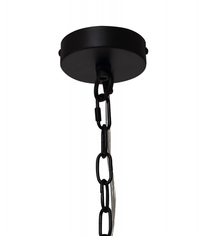 Ceiling Pendant, 1 Light E27, Matt Black, Smoked - 4