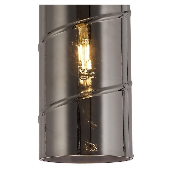 Ceiling Pendant, 1 Light E27, Matt Black, Smoked - 7