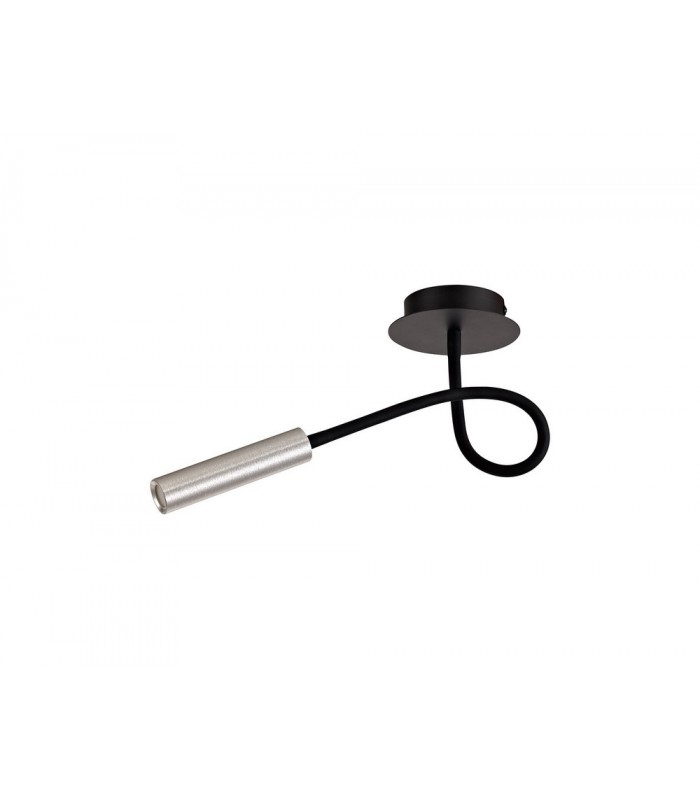 Semi Flush Ceiling, 1 Light Adjustable Arm, 1 x 5W LED, 3000K, 310lm, Black, Aluminium - 3