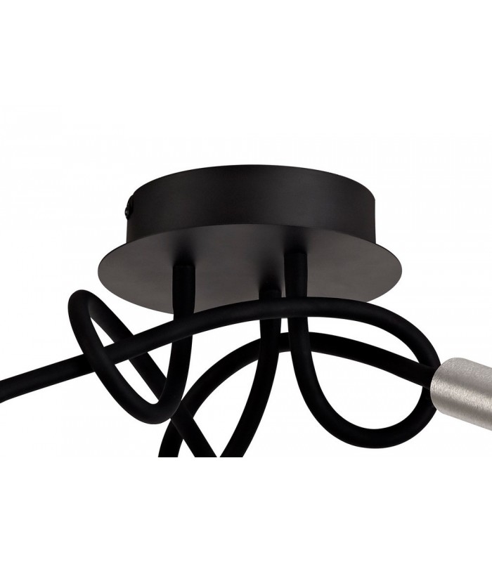 Semi Flush Ceiling, 3 Light Adjustable Arms, 3 x 5W LED Dimmable, 3000K, 930lm, Black, Aluminium - 4