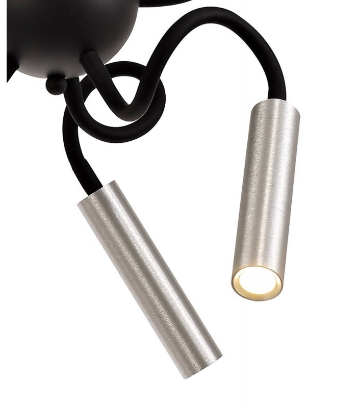 Sputnik Ceiling Pendant, 9 Light Adjustable Arms, 9 x 4W LED Dimmable, 3000K, 2250lm, Black, Aluminium - 9