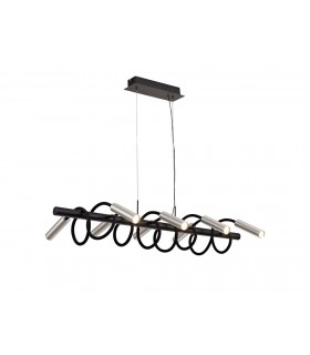 Linear Ceiling Pendant, 8 Light Adjustable Arms, 8 x 4W LED Dimmable, 3000K, 2000lm, Black, Aluminium - 1