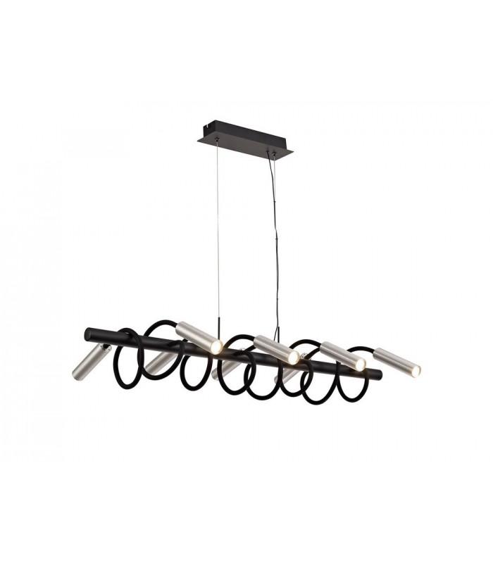 Linear Ceiling Pendant, 8 Light Adjustable Arms, 8 x 4W LED Dimmable, 3000K, 2000lm, Black, Aluminium - 1